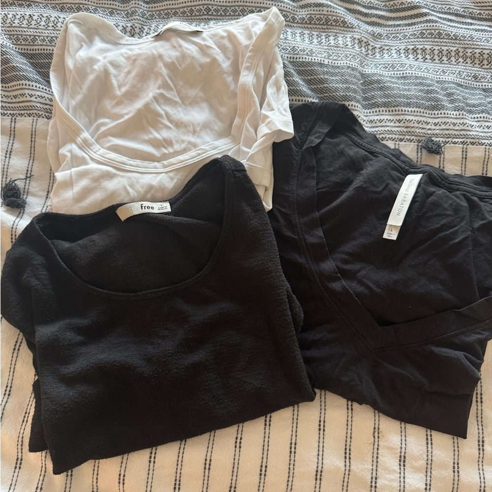 BUNDLE set of 3 tshirts size L from Wilfred Free and Babaton black and white